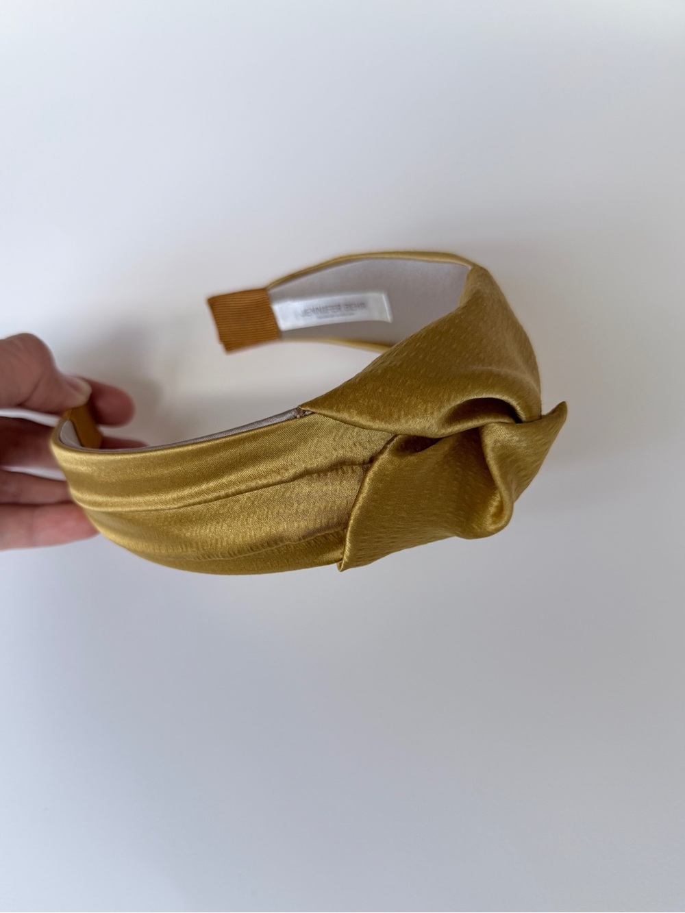 Jennifer Behr Gold Satin Knot Headband